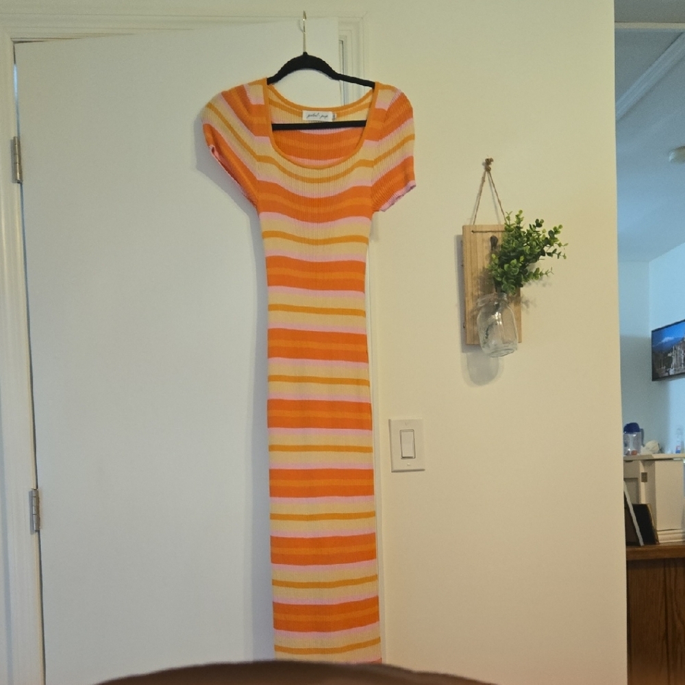 Petal & Pup Sunset Striped Midi Dress